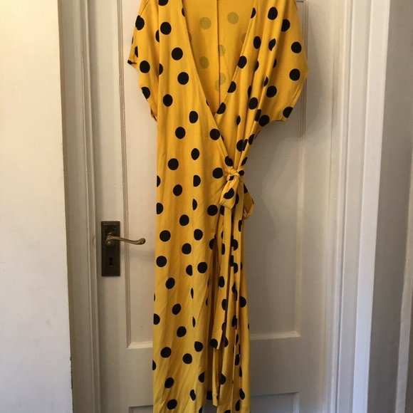 Zara NWOT polka dot wrap dress size small - Picture 9 of 13